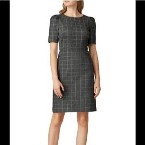 Ralph Lauren Women’s Windowpane Puff Sleeve Dress Size 16 Fully Lined Office EUC